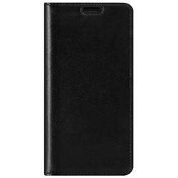 Etui na telefon skóra naturalna książka RFID - Costa Czarna - TPU Transparentne