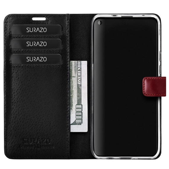 Skórzane etui na telefon Wallet case - Costa Czerwona - Beste Mama - TPU Transparentne