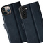Skórzane etui na telefon RFID Wallet case - Nubuk Granatowy - TPU Czarne