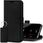 Skórzane etui na telefon Wallet case - Nubuk Czarny - TPU Transparentne